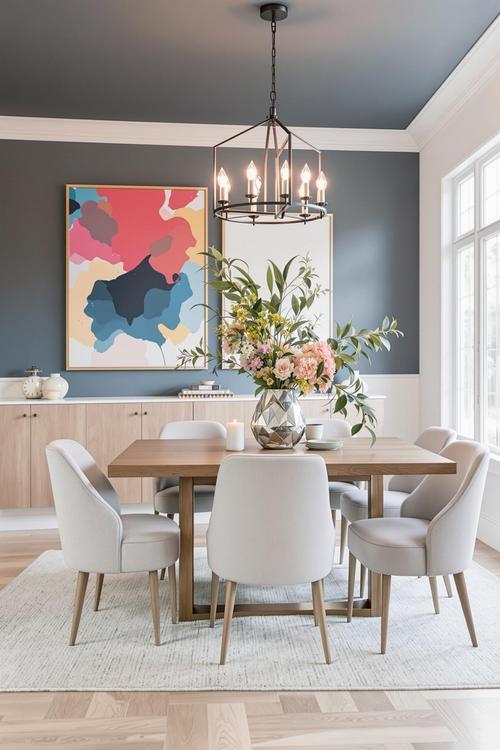 Paint color transitions in open concept home