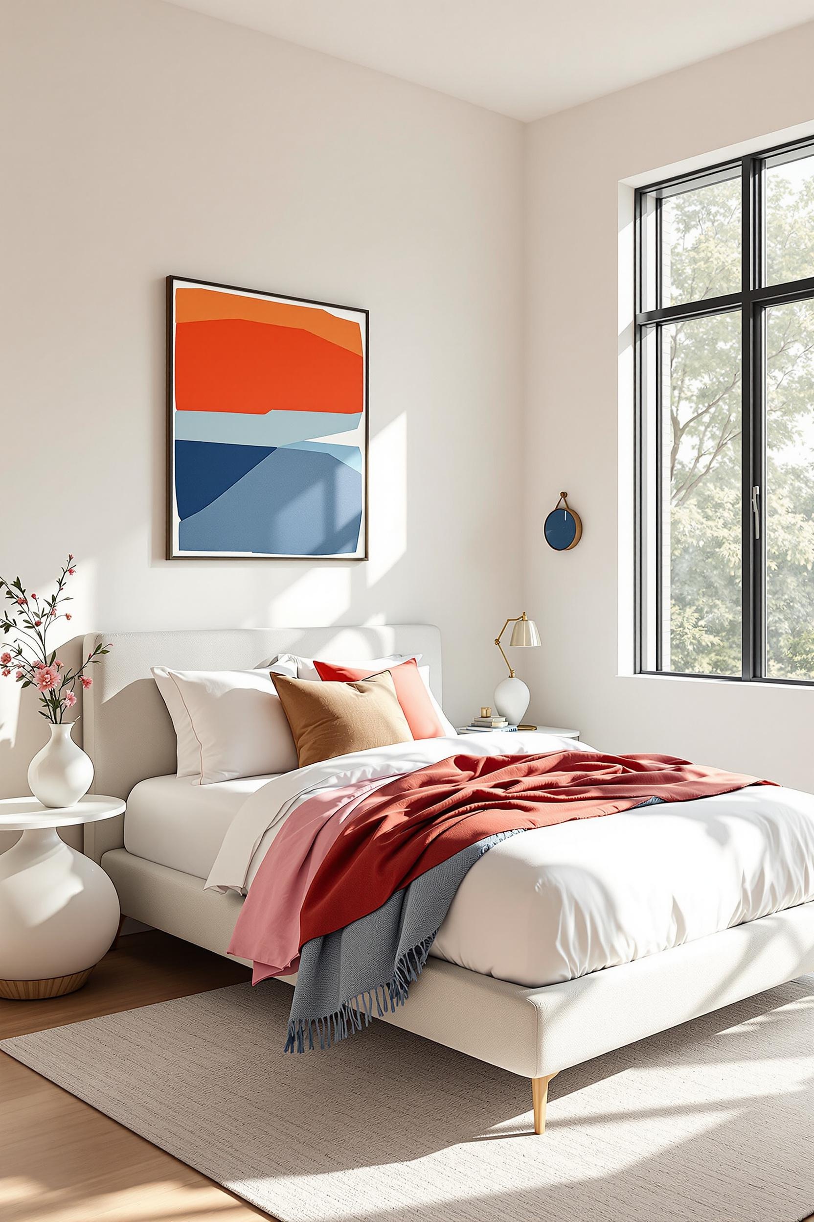 Minimalist Color Blocking Bedroom