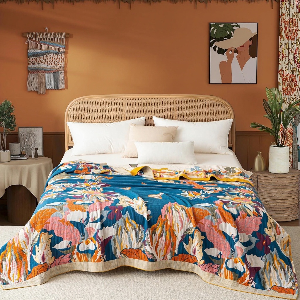 Boho Throw Blanket for Accents
