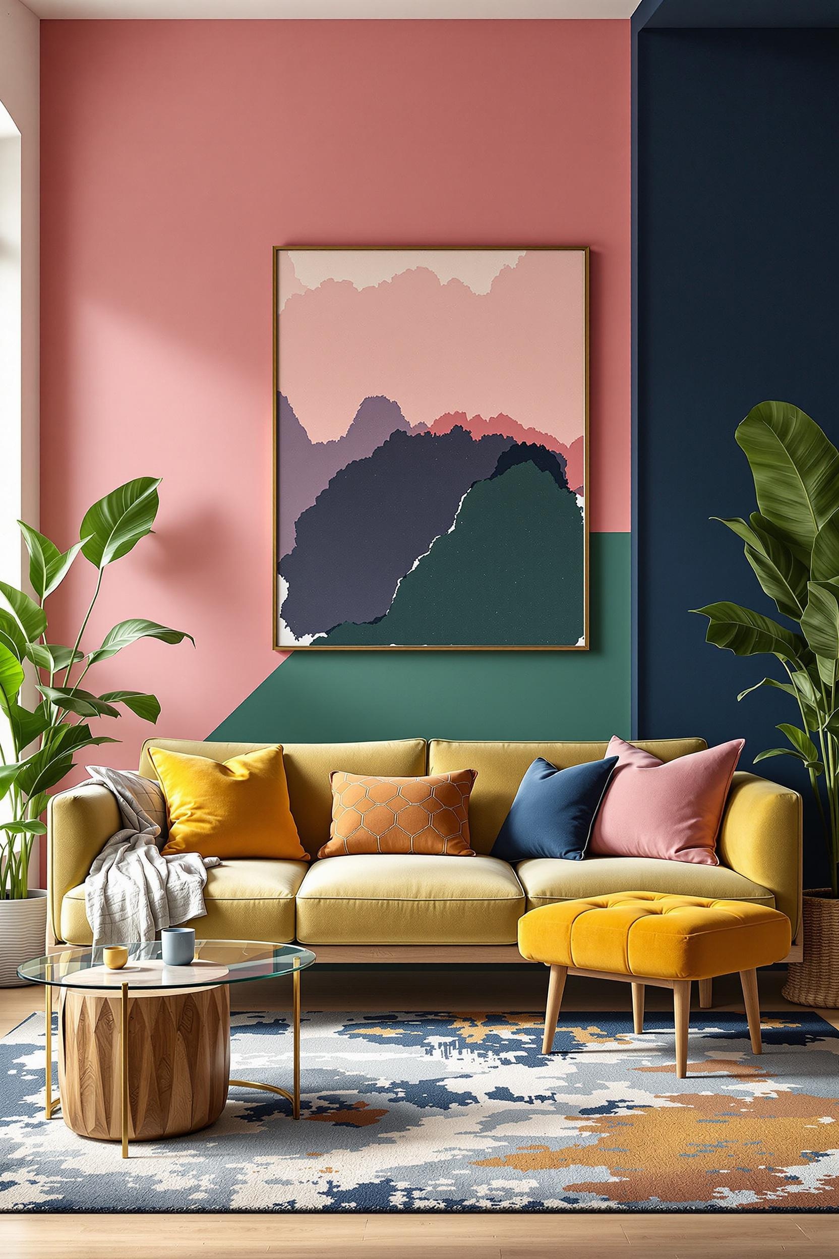 Pastel Wall Color Blocking