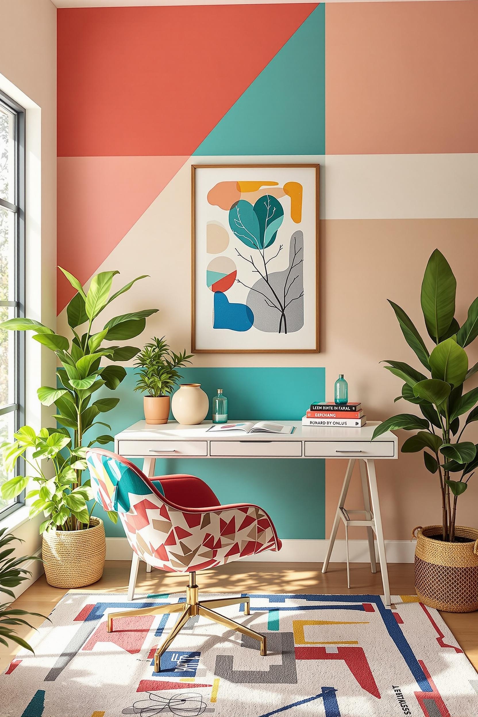 Color Block Wall in Earthy Tones