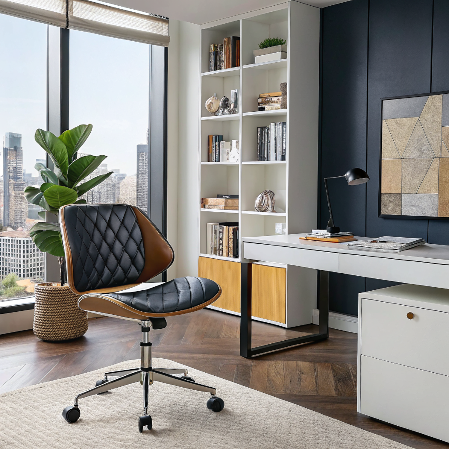 Black Armless Home Office Chair