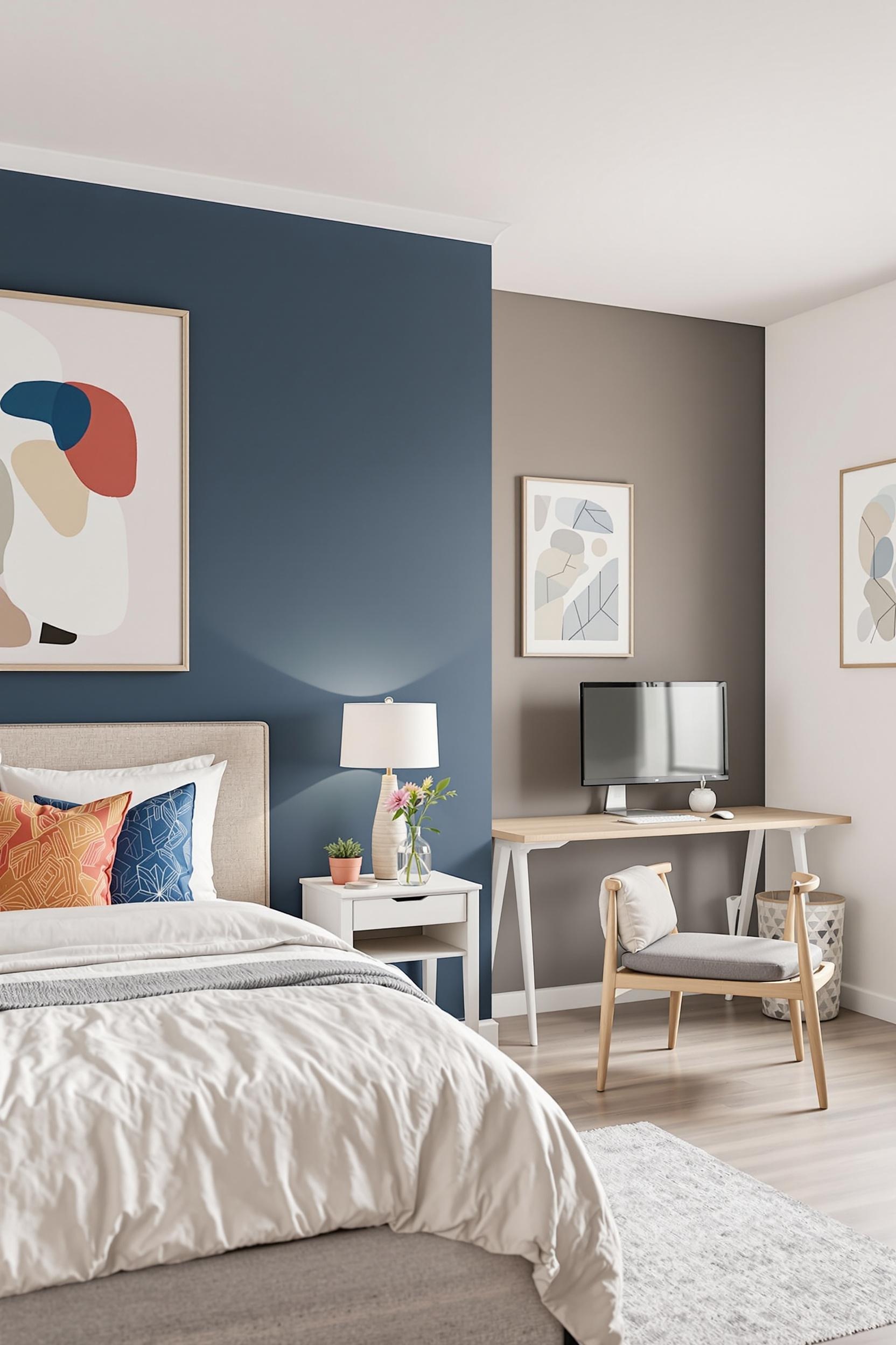 Geometric two-tone wall design