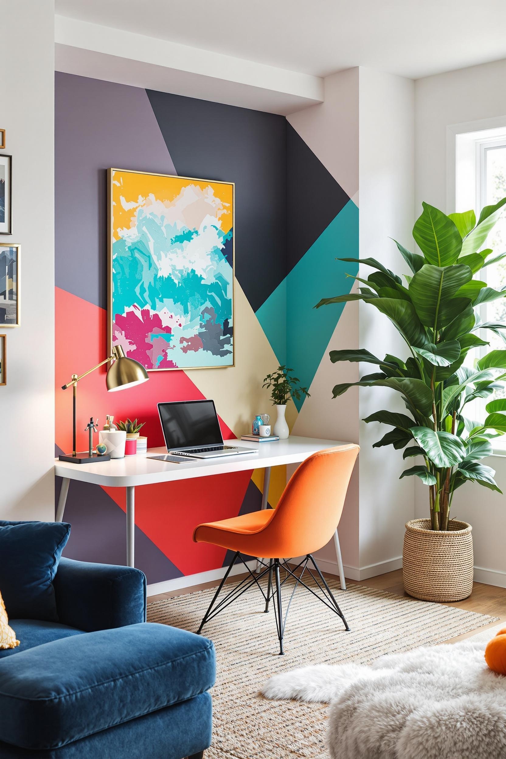 Minimalist color block room divider example