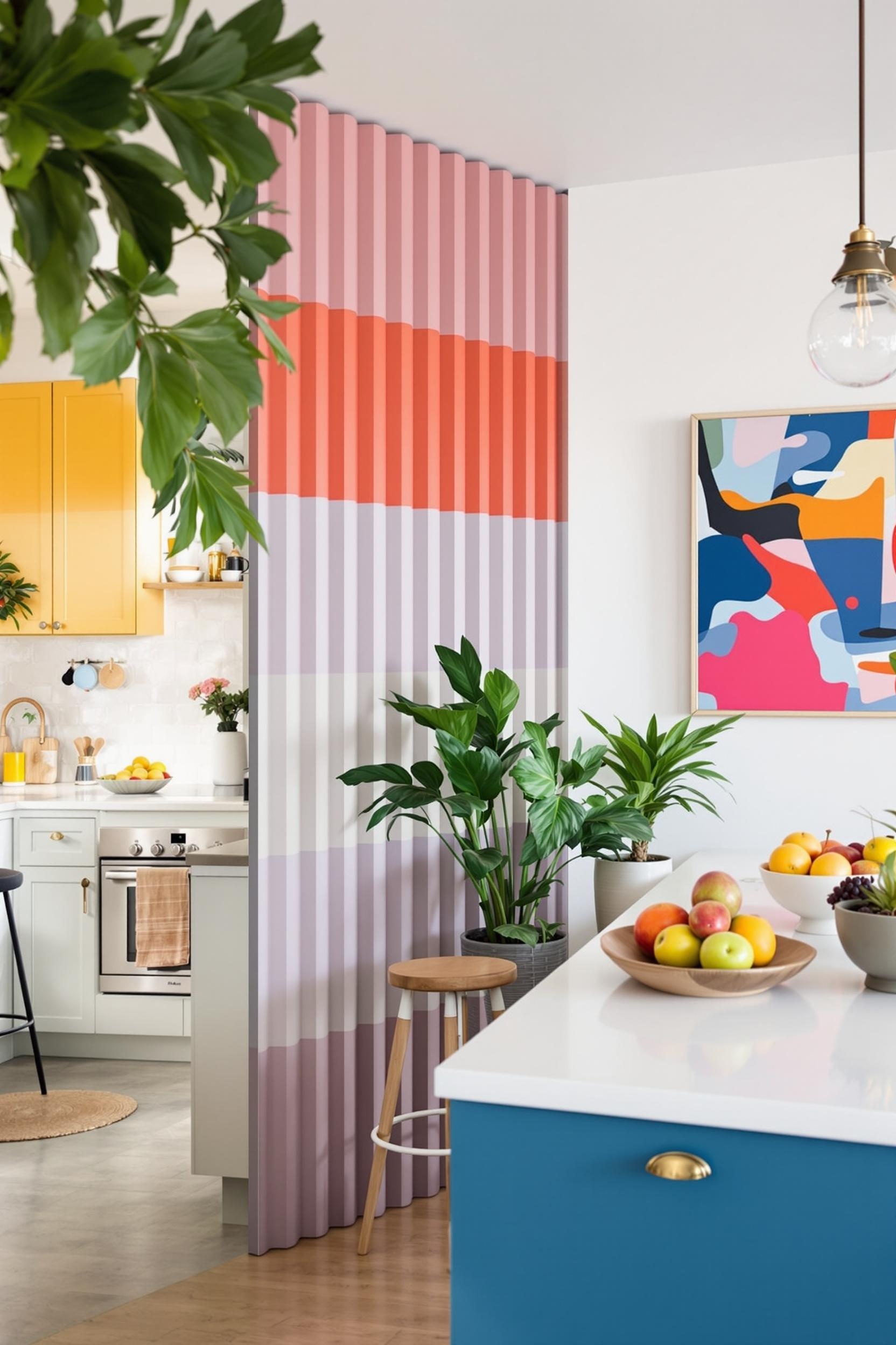 modern minimalist divider with colorful blocks