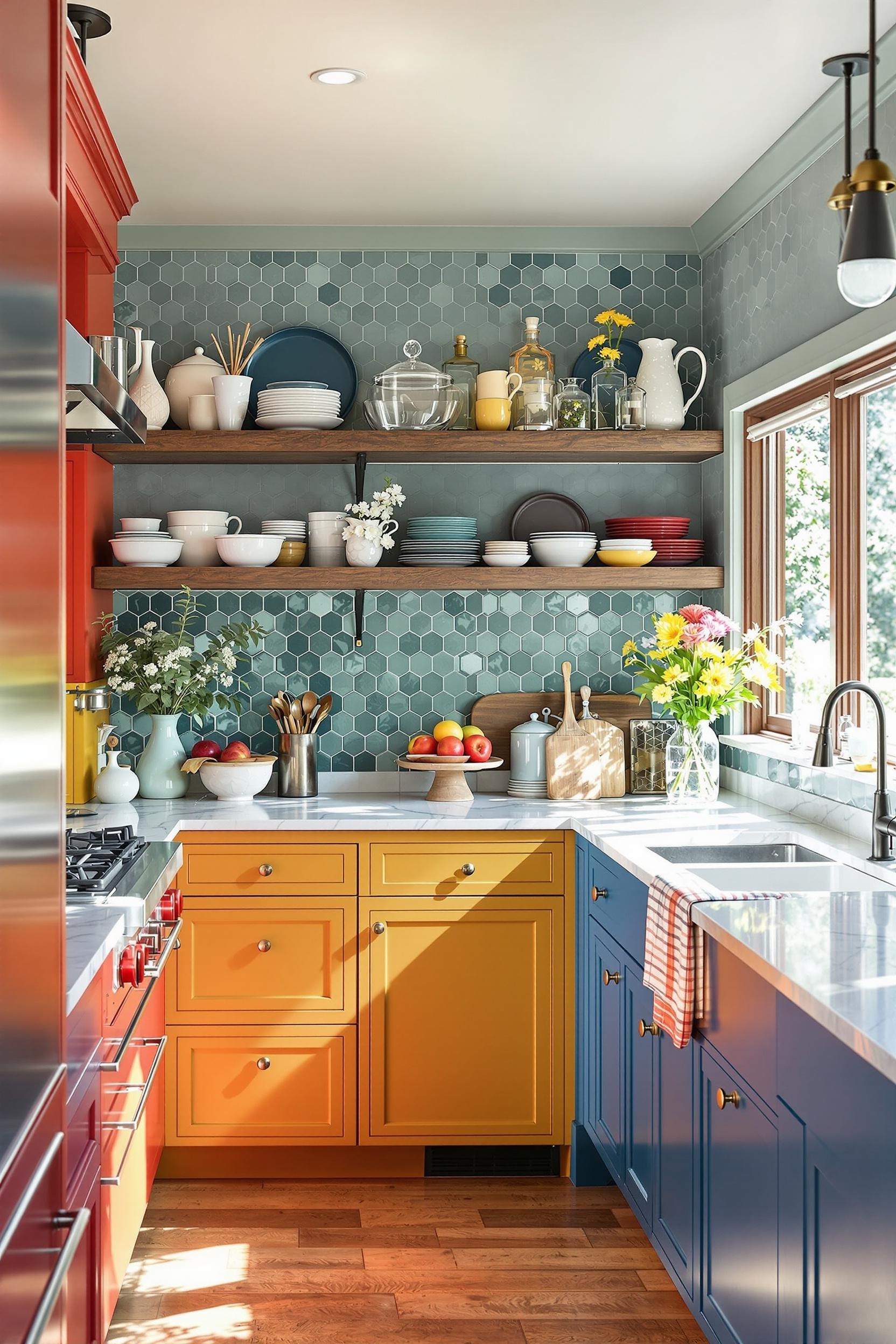 Mountain Mansion Color Block Wall Example