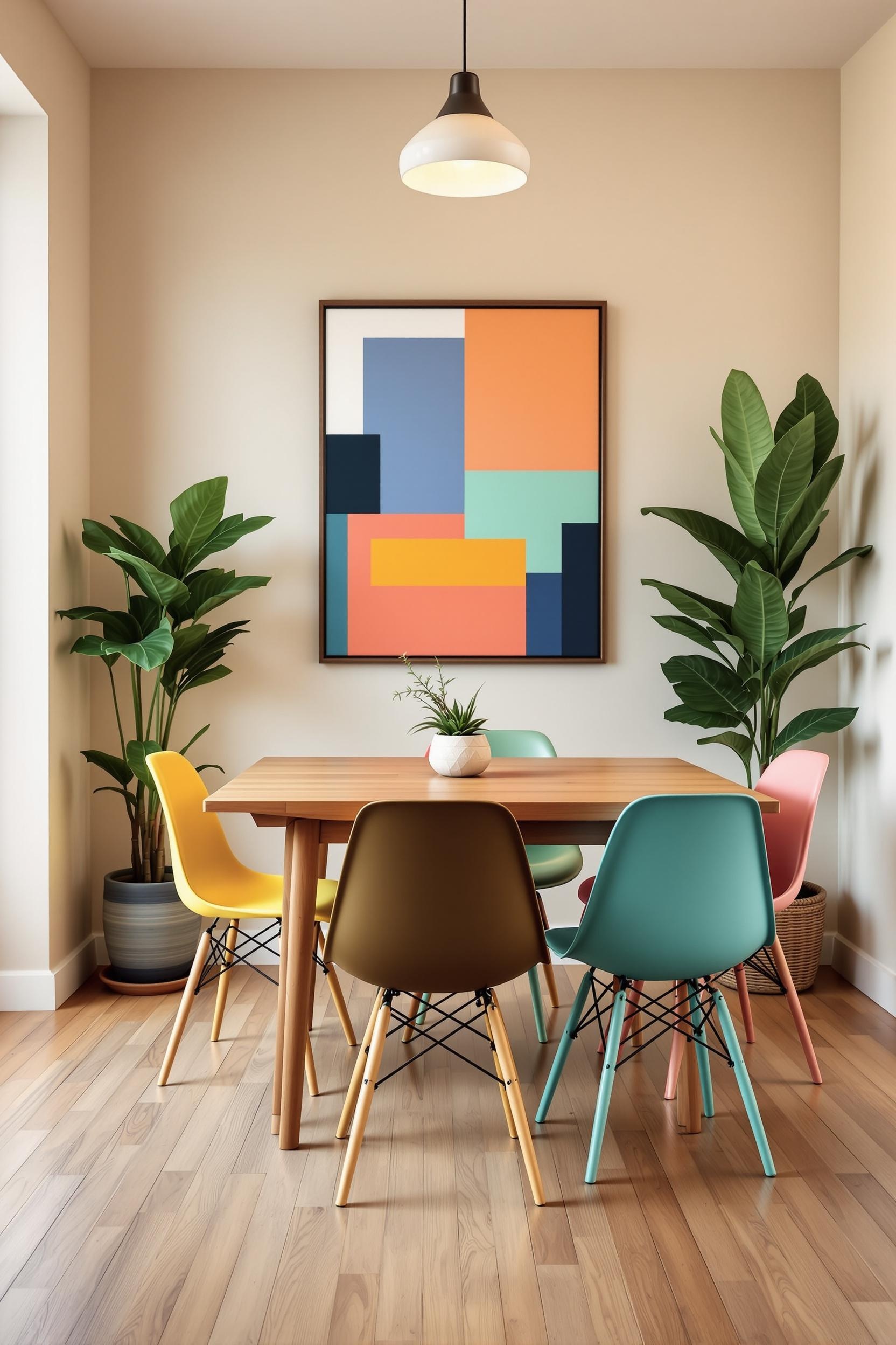DIY Color Blocking Living Room Wall Design