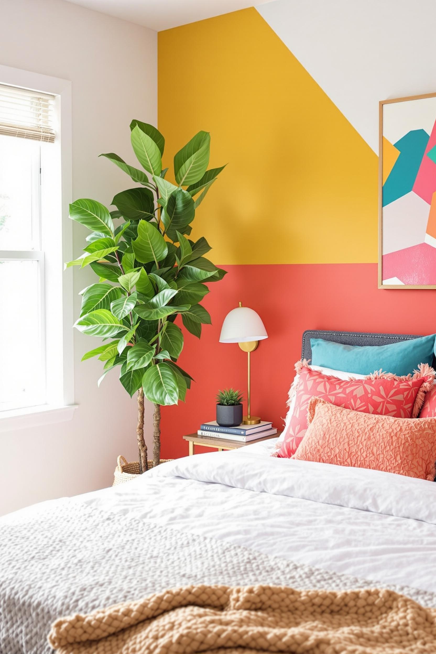 DIY color block wall example
