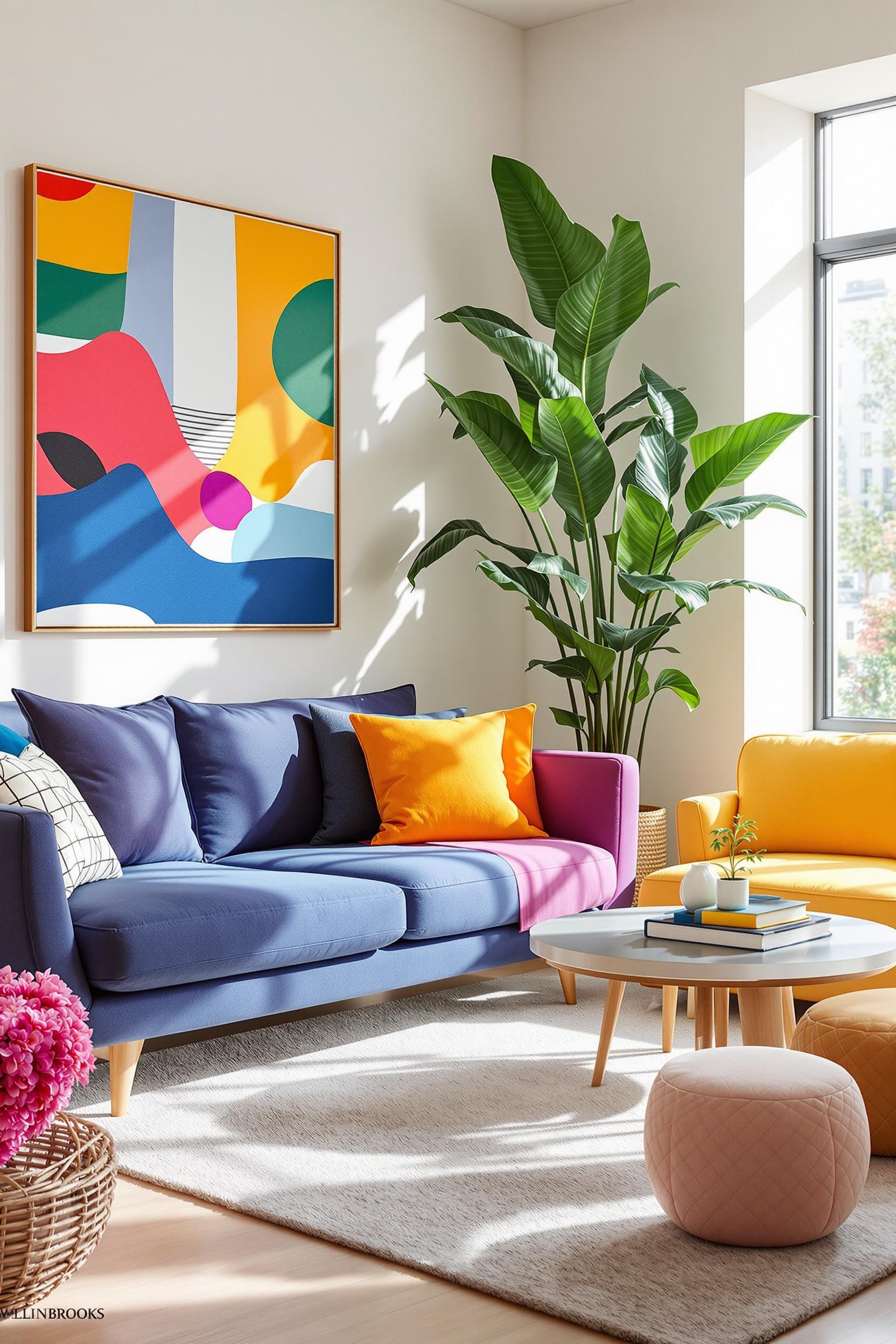 Color Blocked Wall Example in Modern Apartment