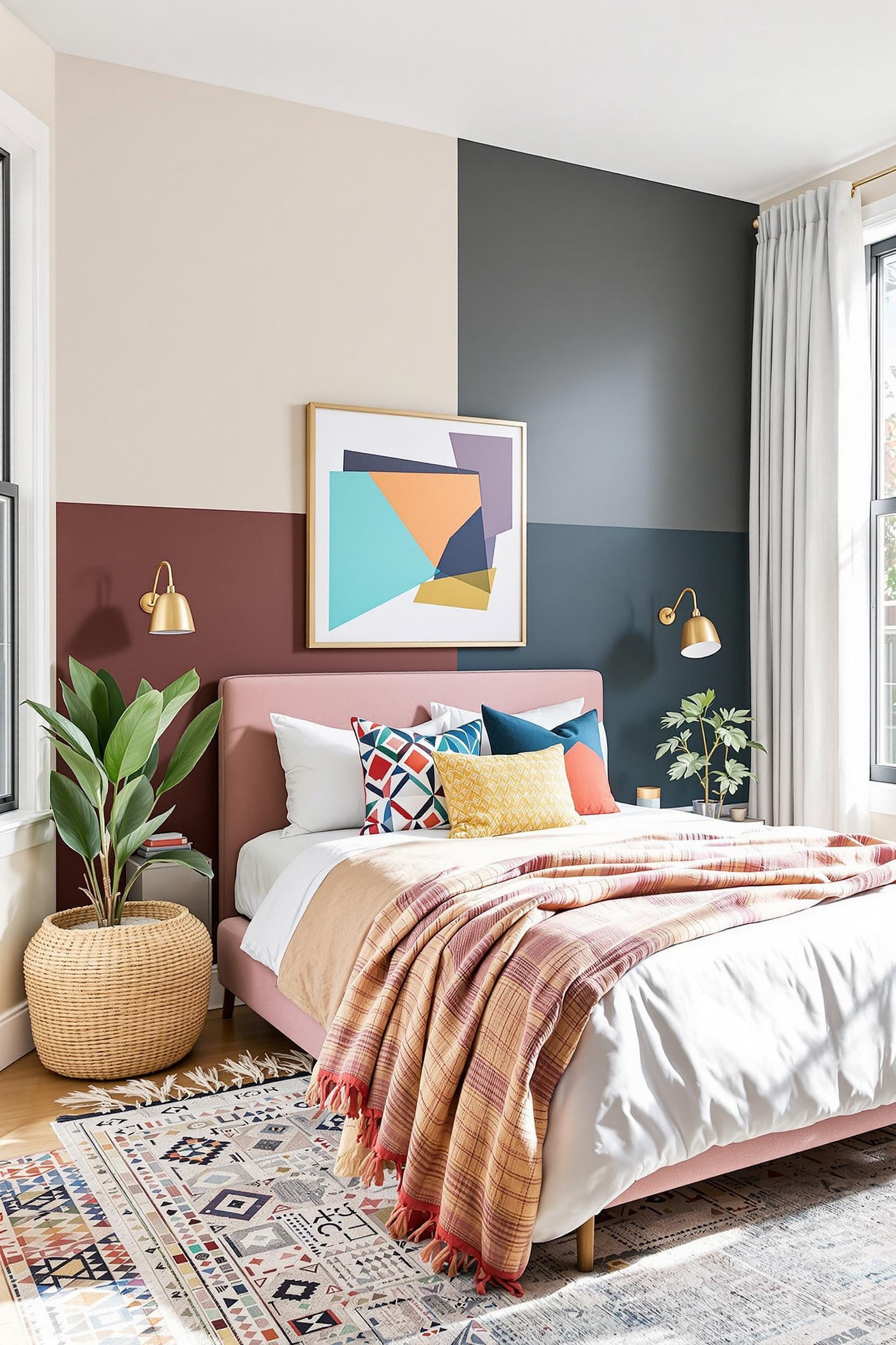 Color blocked minimalist room