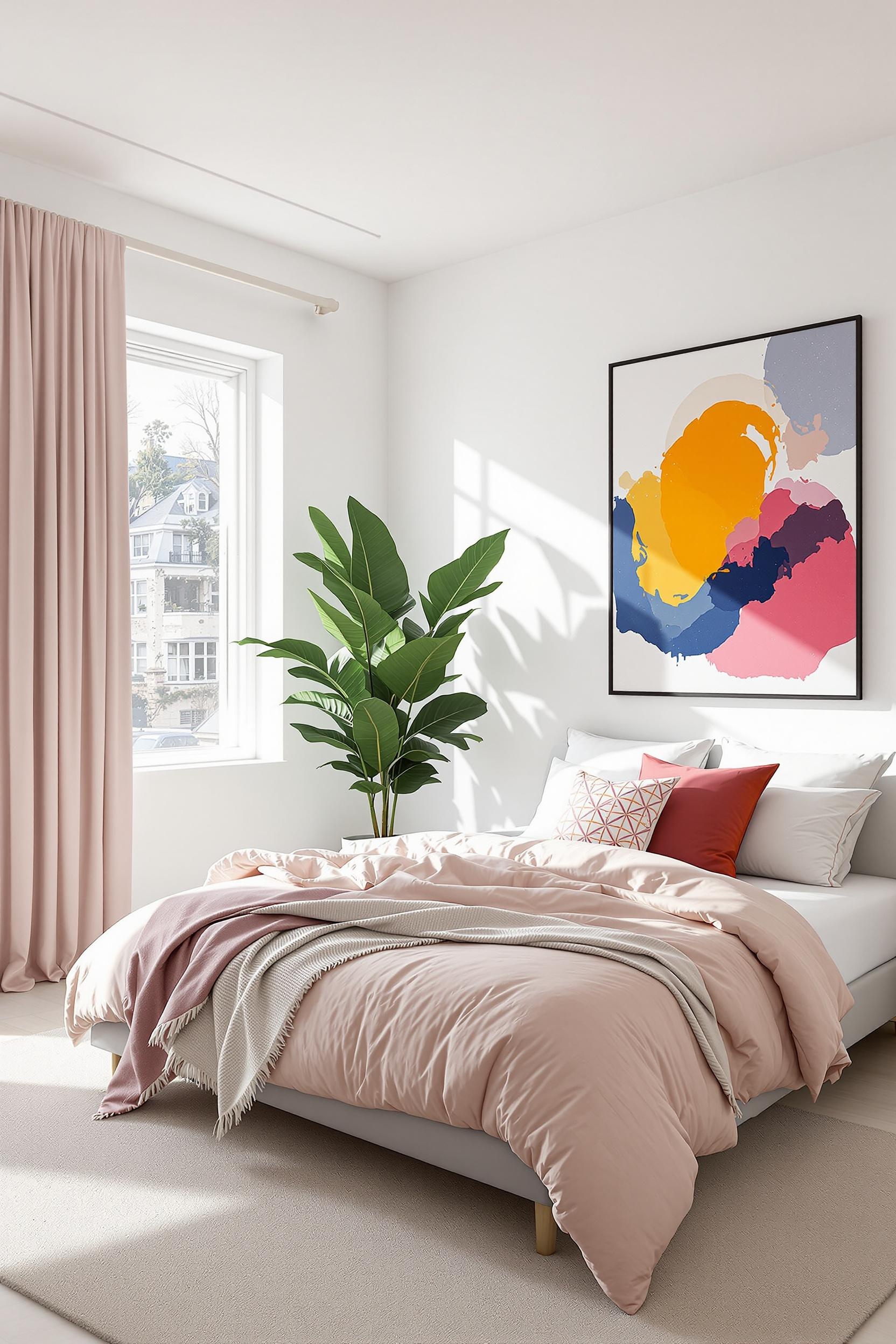 Vertical color blocking wall