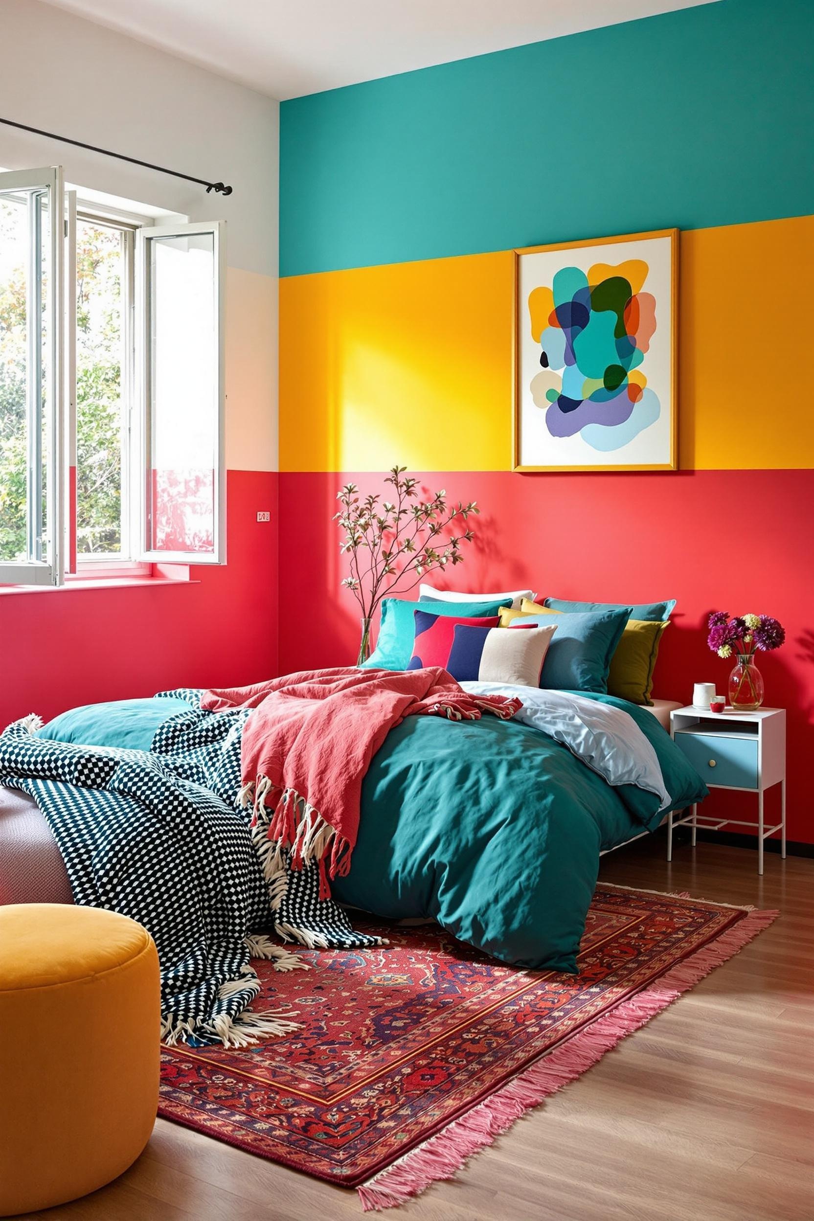 Minimalist Color Block Art Wall