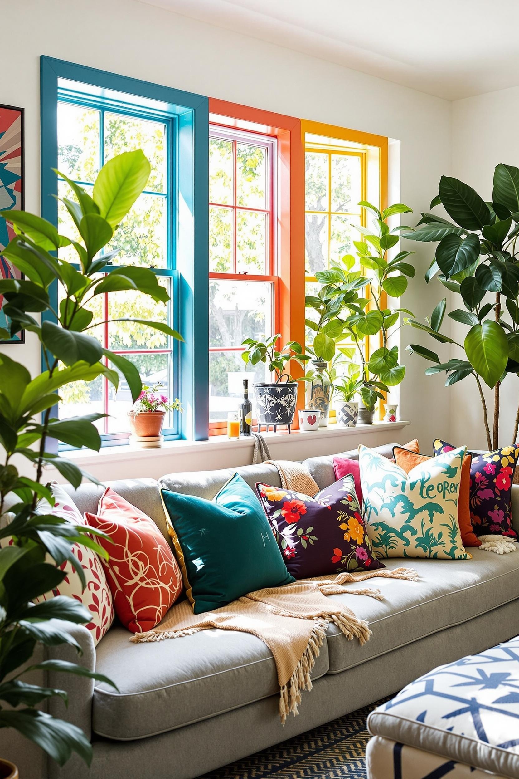 Bold color blocking window frame ideas