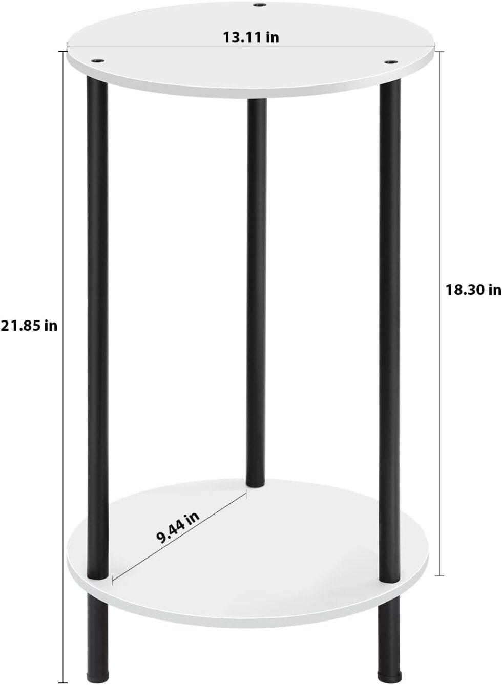 SEHERTIWY Round Side Table for Living Room, White End Tables Living Room Set of 2, Accent Table for Small Spaces, Round Nightstand for Bedrooms