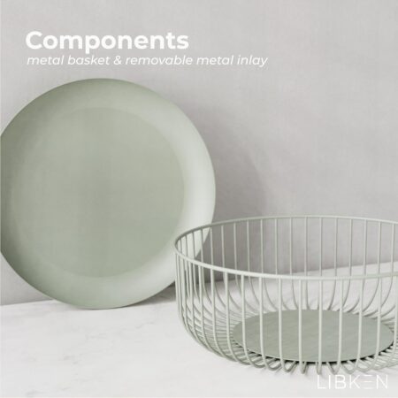Wire Fruit Bowls-Stylish Metal Wire Fruit Basket for Kitchens-Decorative Fruit and Veg Storage Holder-Ideal Kitchen Accessories for Modern Decor-Light Green, 1 Unit, H4xL11xW11in - Heavy weight