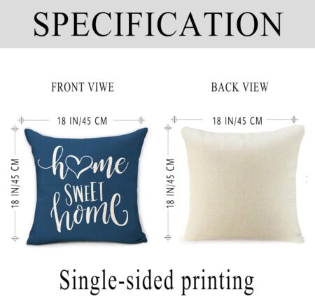 Hexagram Blue Pillow Covers 18x18 Set of 4, Geometric Throw Pillow Covers - Decorative Couch Pillow Cover for Sofa, Cushion Case Outdoor Home Decoration