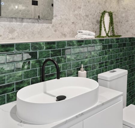 Dark Green Peel and Stick Subway Tile Backsplash Self Adhesive Brick Stickers for Kitchen Bathroom Wall, 10-Sheet, 12"×12"
