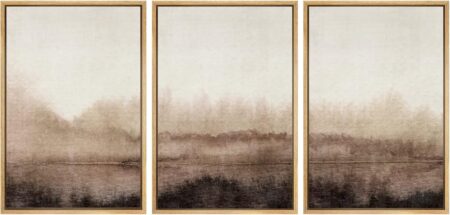 SIGNWIN Framed Canvas Print Wall Art Set Pastel Watercolor Brown Landscape Nature Wilderness Illustrations Modern Art Decorative Nordic Abstract for Living Room, Bedroom, Office - 24"x36"x3 Natural
