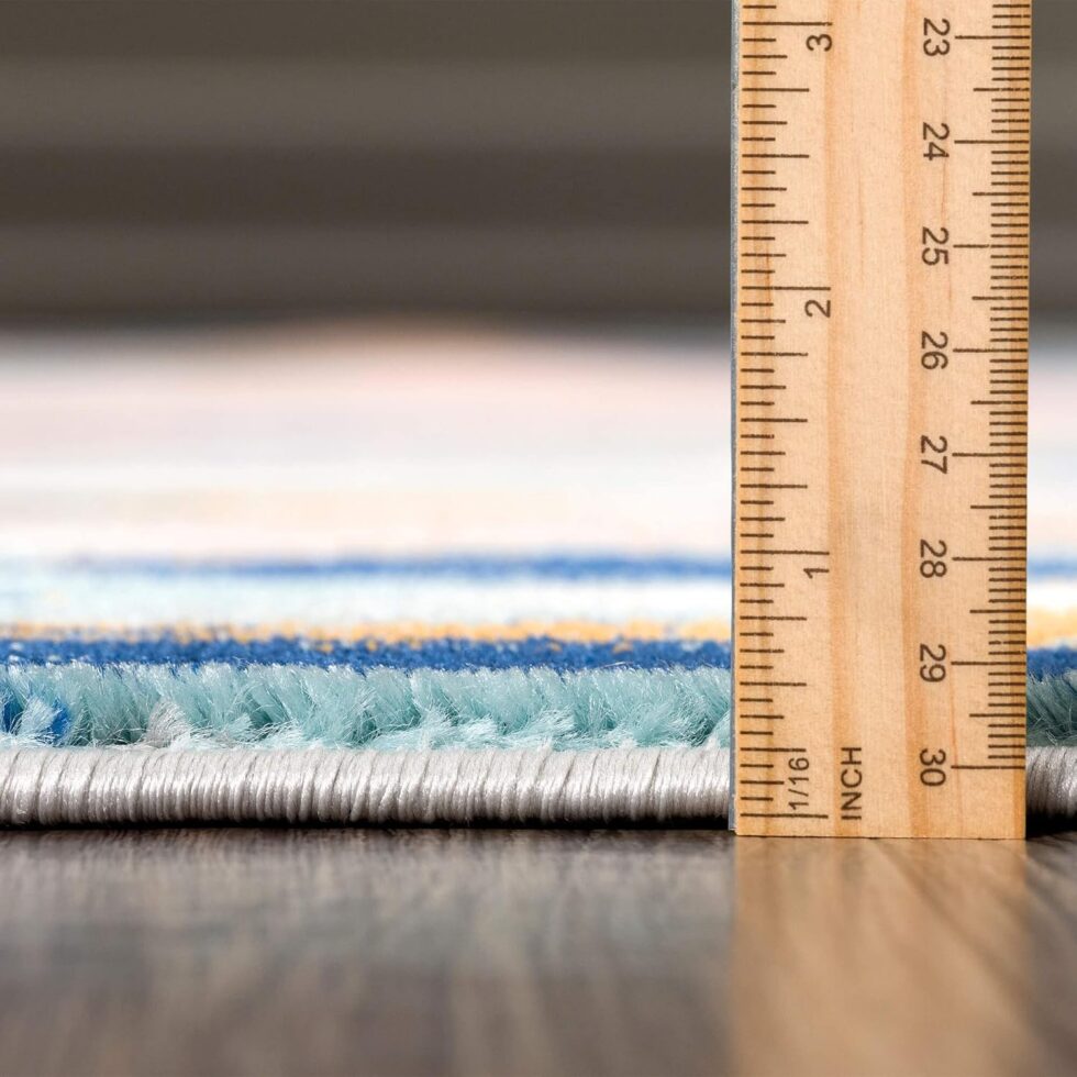 Abani Rugs Orange & Blue Contemporary Abstract Area Rug Contemporary Style, Porto Collection | Turkish Made Superior Comfort & Construction | Stain Shedding Resistant, 5'3" x 7'6" Rectangle