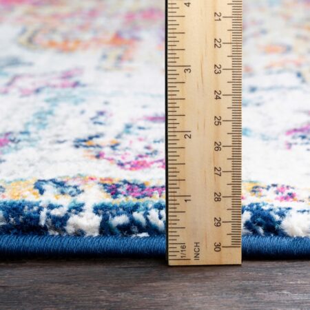 Livabliss Odelia Vintage Bohemian Area Rug,5'3" x 7'3",Orange/Navy