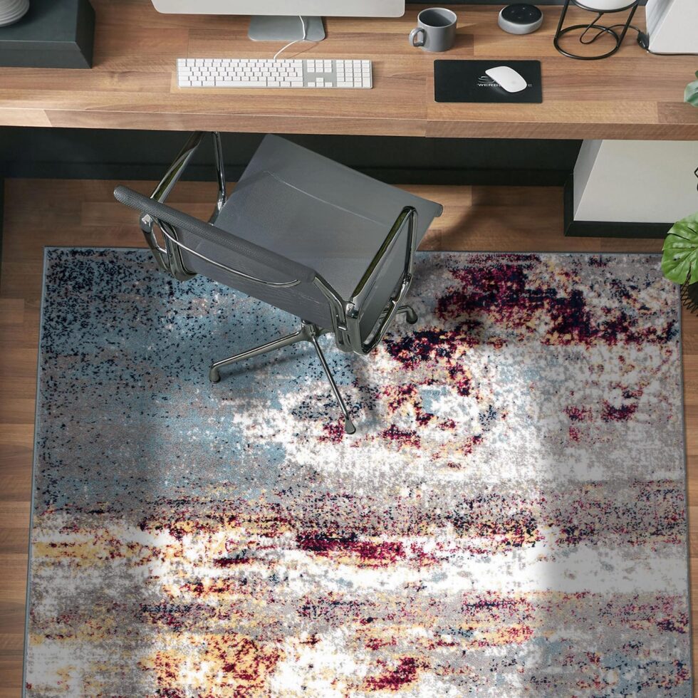 Rugshop Distressed Abstract Watercolor Area Rug 7'10" x 10' Multi
