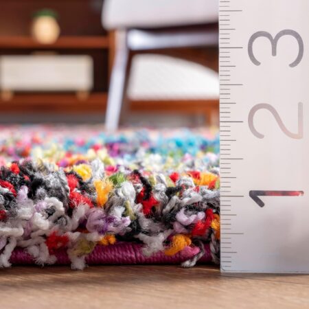 nuLOOM Kindra Abstract 4x6 Shag Area Rug for Living Room Bedroom Dining Room Nursery, Multicolor/Red