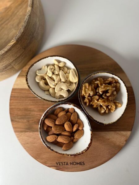 Wooden Round Cutting Board/Chopping, Serving Board, Platter for Vegetables, Fruits, Cheese, Pizza and Charcuterie | Natural Acacia Wood | 11.5*11.5 Inches | Handcrafted in India