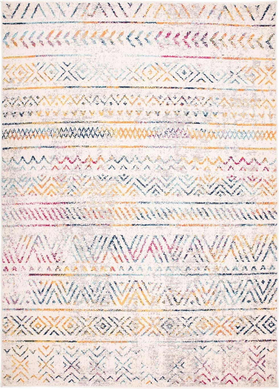 Rugshop Geometric Boho Perfect for high Traffic Areas of Your Living Room,Bedroom,Home Office,Kitchen Area Rug 7'10" x 10' Multi