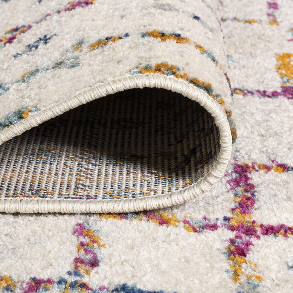 JONATHAN Y Boho Vintage Diamond Ivory/Multi Indoor Area Rug 8X10 ft, Moroccan Hype for Living Room, Bedroom, Kitchen, Office, Easy-Cleaning, High Traffic, Pet-Friendly, Non-Shedding (MOH101E-8)