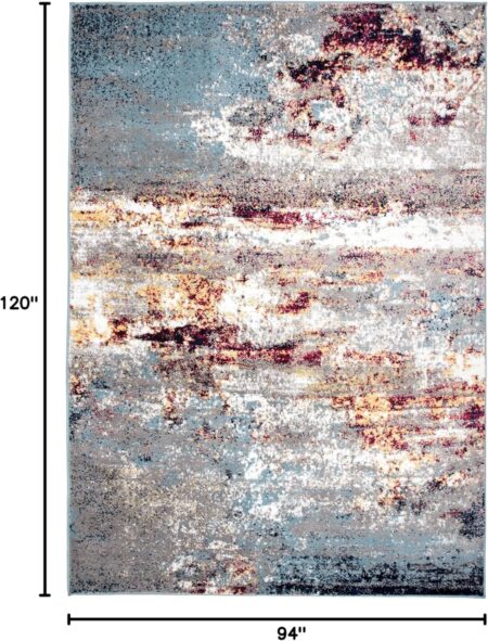 Rugshop Distressed Abstract Watercolor Area Rug 7'10" x 10' Multi