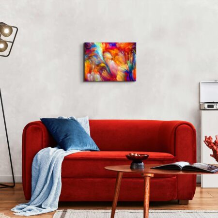 Colorful Abstract Wall Art for Living Room Rainbow Wall Decor Abstract Splash Colors Picture Canvas Prints Painting Aesthetic Poster Modern Farmhouse Artwork Bedroom Office Home Decorations 12x16”