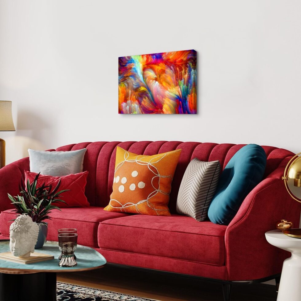Colorful Abstract Wall Art for Living Room Rainbow Wall Decor Abstract Splash Colors Picture Canvas Prints Painting Aesthetic Poster Modern Farmhouse Artwork Bedroom Office Home Decorations 12x16”
