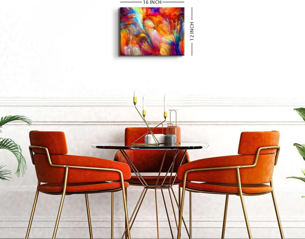 Colorful Abstract Wall Art for Living Room Rainbow Wall Decor Abstract Splash Colors Picture Canvas Prints Painting Aesthetic Poster Modern Farmhouse Artwork Bedroom Office Home Decorations 12x16”