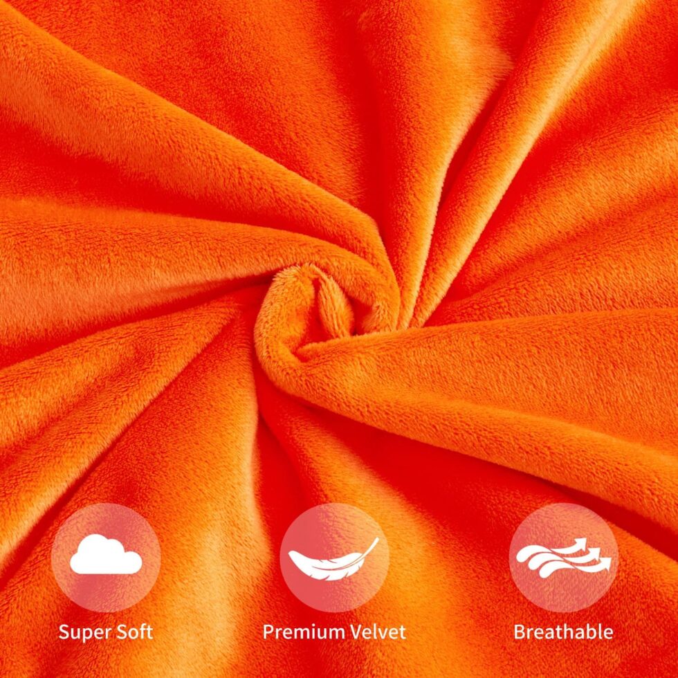 Fall Orange Throw Pillow Covers Decorative Velvet Set of 2 18x18 Inch Pillow Covers, Soft Burnt Orange Pillowcases for Couch Sofa Bed Living Room, Farmhouse Boho Decor, Accent Cushion Covers