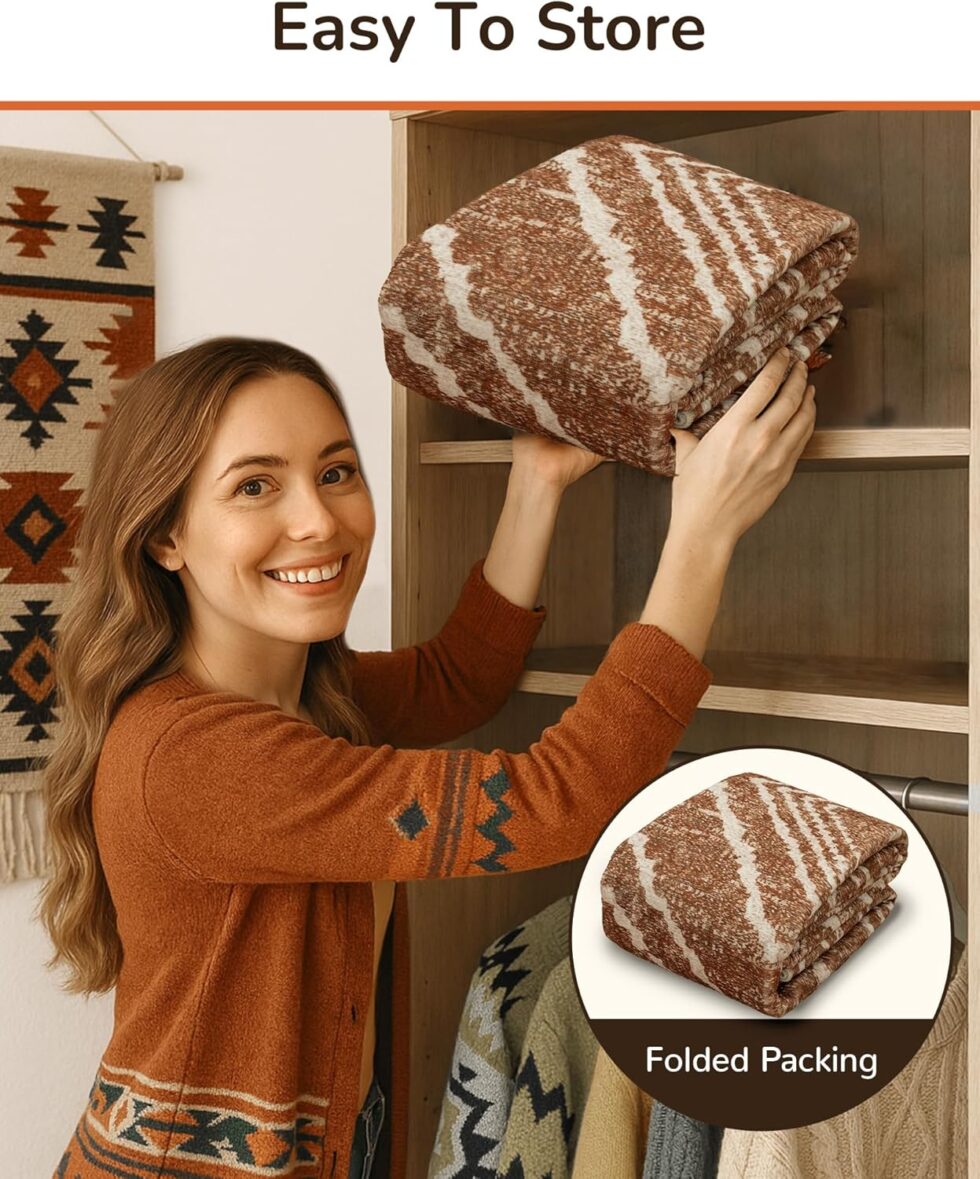 Area Rug 8x10 Rug Machine Washable Non-Slip Low Pile Print Pattern Western Rug for Living Room Bedroom Entryway Tribal Series -Yellowbrown/Cream